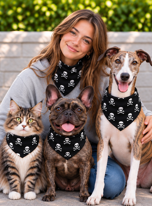Mad Drool Companion™ Animal Bandanas - Skulls